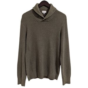 Club Monaco Men's M Merino Wool Blend Shawl Collar Knit Sweater - Olive Green